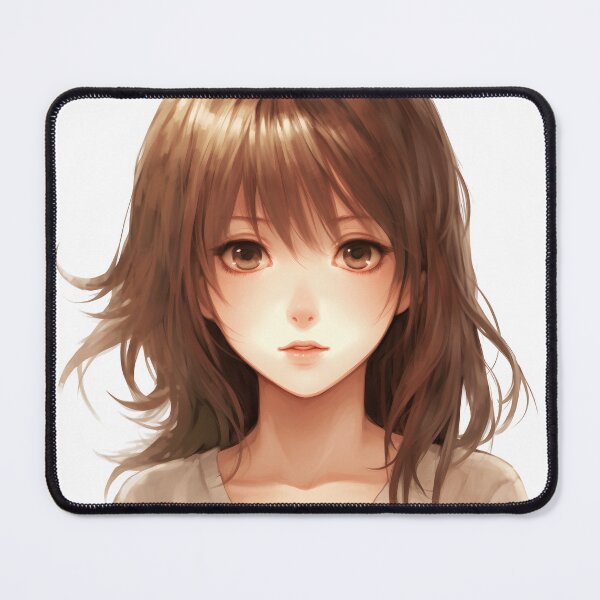 Item preview, Manga Girl with Brown Eyes: Mystery and Elegance in an Enchanting Design designed and sold by Neuronexia.