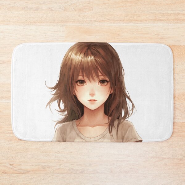 Item preview, Manga Girl with Brown Eyes: Mystery and Elegance in an Enchanting Design designed and sold by Neuronexia.