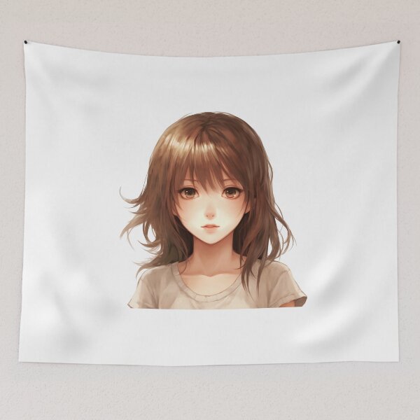Item preview, Manga Girl with Brown Eyes: Mystery and Elegance in an Enchanting Design designed and sold by Neuronexia.