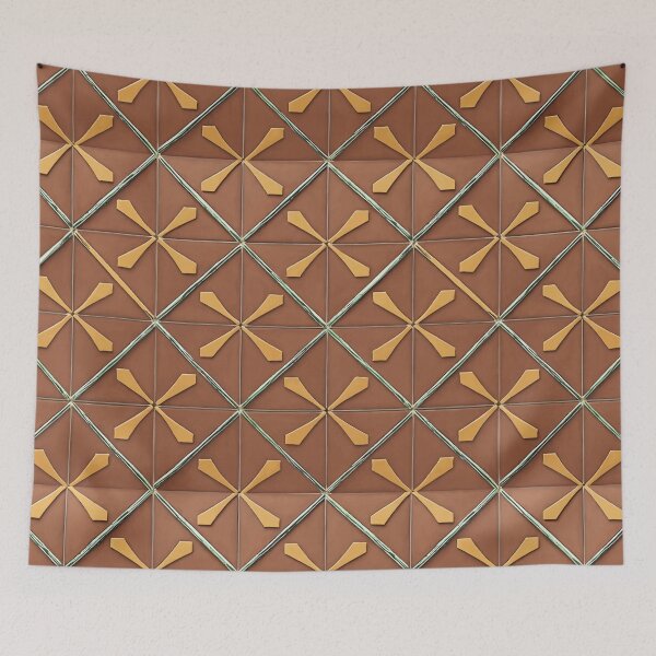 Item preview, Retro Tile Pattern brown and yellow designed and sold by RetroTile.