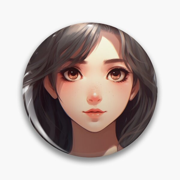 Item preview, Manga Girl with Brown Hair: Elegance and Charm in an Artistic Fusion designed and sold by Neuronexia.