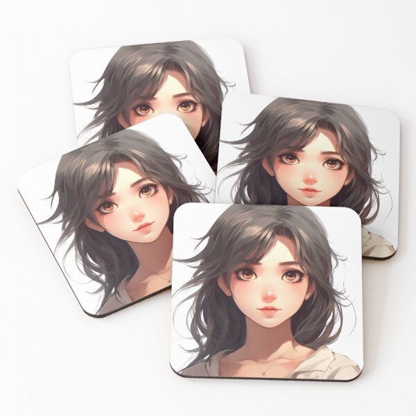 Item preview, Manga Girl with Brown Hair: Elegance and Charm in an Artistic Fusion designed and sold by Neuronexia.