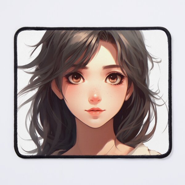 Item preview, Manga Girl with Brown Hair: Elegance and Charm in an Artistic Fusion designed and sold by Neuronexia.