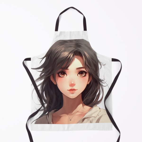 Item preview, Manga Girl with Brown Hair: Elegance and Charm in an Artistic Fusion designed and sold by Neuronexia.