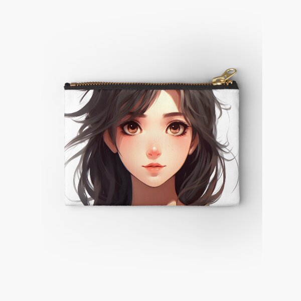 Item preview, Manga Girl with Brown Hair: Elegance and Charm in an Artistic Fusion designed and sold by Neuronexia.