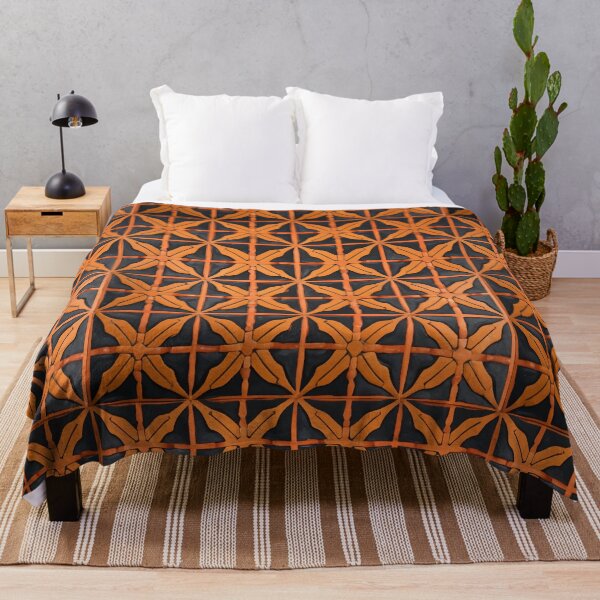 Item preview, Retro Tile Pattern black and orange designed and sold by RetroTile.