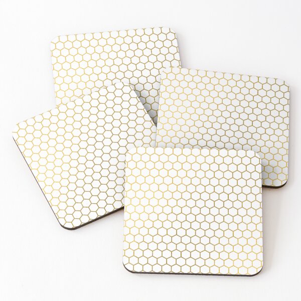 Item preview, White & Gold Hexagon Pattern designed and sold by idovedesign.