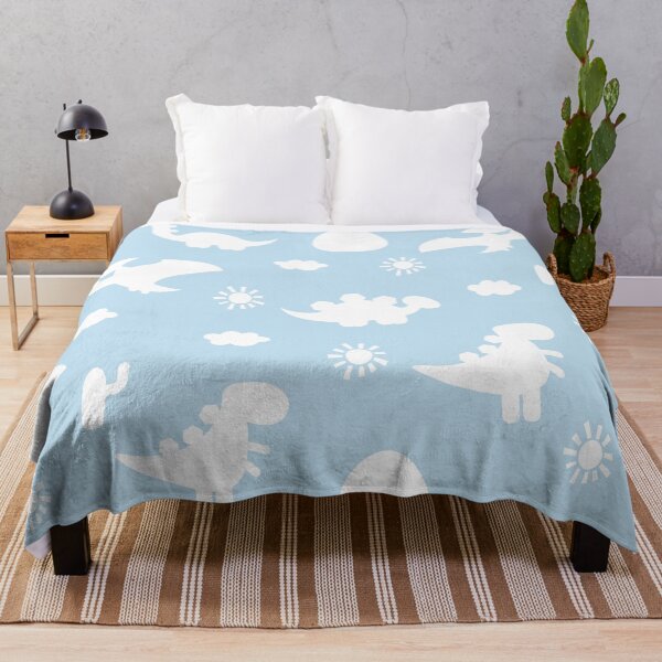 Item preview, Dinosaur Dinos cartoon silhouette Blue and White designed and sold by Ladies-Boutique.