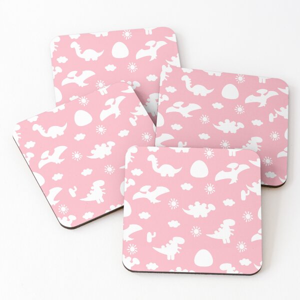 Item preview, Dinosaur Dinos cartoon silhouette Coral and White designed and sold by Ladies-Boutique.