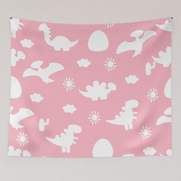 Item preview, Dinosaur Dinos cartoon silhouette Coral and White designed and sold by Ladies-Boutique.
