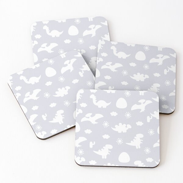 Item preview, Dinosaur Dinos cartoon silhouette Gray and White designed and sold by Ladies-Boutique.