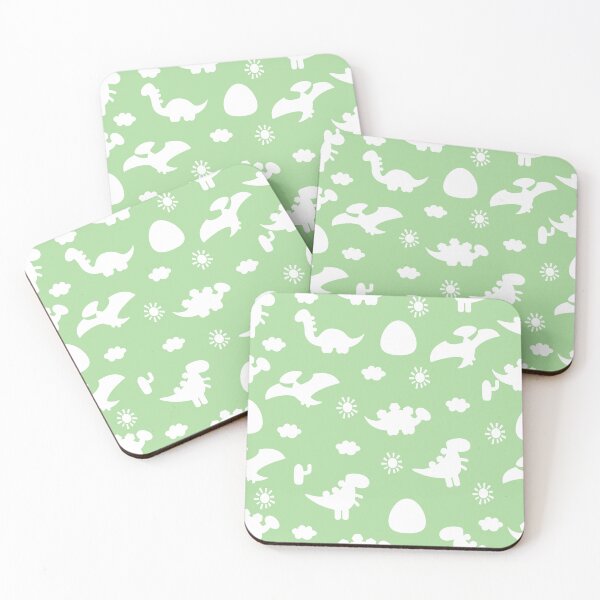 Item preview, Dinosaur Dinos cartoon silhouette Green and White designed and sold by Ladies-Boutique.
