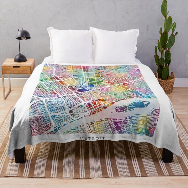 Item preview, Detroit Michigan City Map designed and sold by ArtPrints.