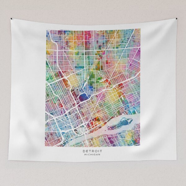 Item preview, Detroit Michigan City Map designed and sold by ArtPrints.