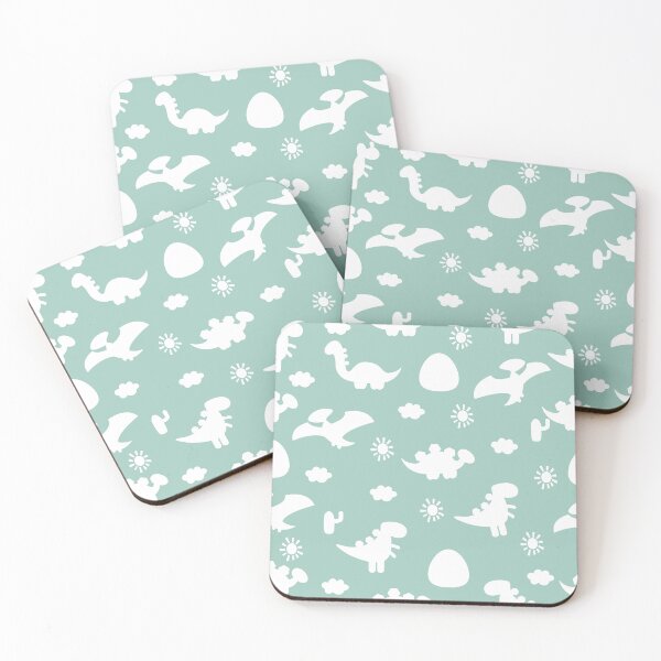 Item preview, Dinosaur Dinos cartoon silhouette Green and White designed and sold by Ladies-Boutique.