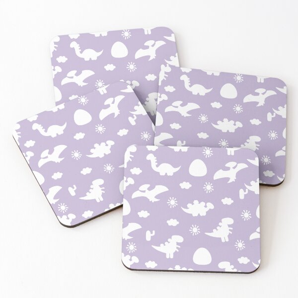 Item preview, Dinosaur Dinos cartoon silhouette Lilac and White designed and sold by Ladies-Boutique.