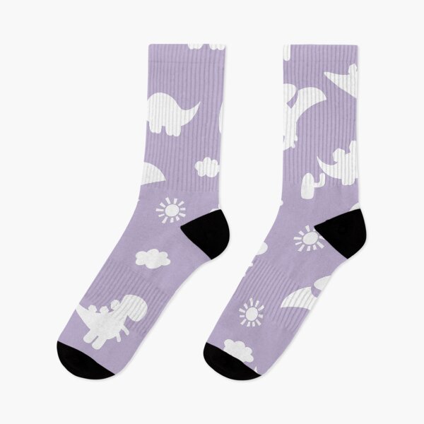 Item preview, Dinosaur Dinos cartoon silhouette Lilac and White designed and sold by Ladies-Boutique.