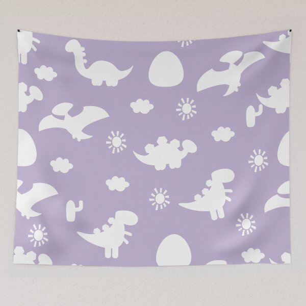 Item preview, Dinosaur Dinos cartoon silhouette Lilac and White designed and sold by Ladies-Boutique.