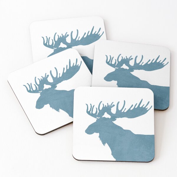 Item preview, Blue Moose Silhouette - Scandinavian Nursery Decor - Animal Friends - For Kids Room - Minimal designed and sold by Studio Grafiikka.