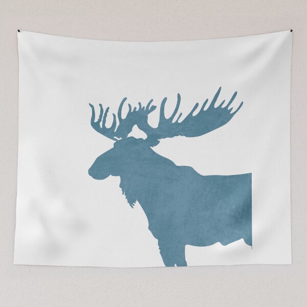 Item preview, Blue Moose Silhouette - Scandinavian Nursery Decor - Animal Friends - For Kids Room - Minimal designed and sold by Studio Grafiikka.