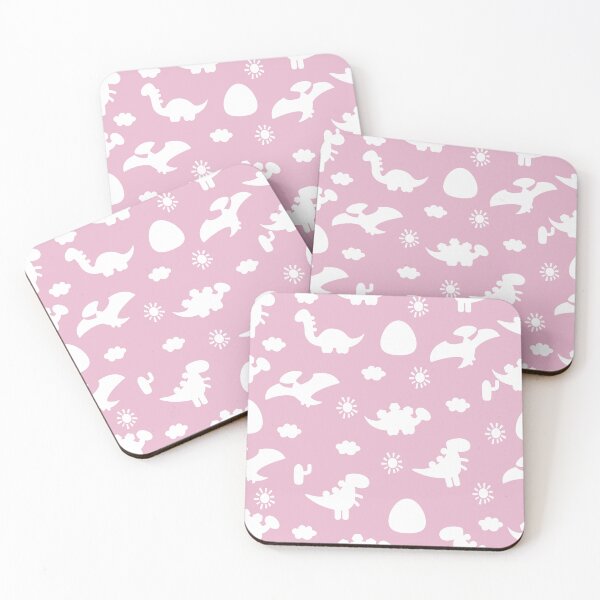 Item preview, Dinosaur Dinos cartoon silhouette Pink and White designed and sold by Ladies-Boutique.