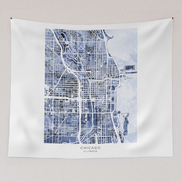 Item preview, Chicago City Street Map designed and sold by ArtPrints.