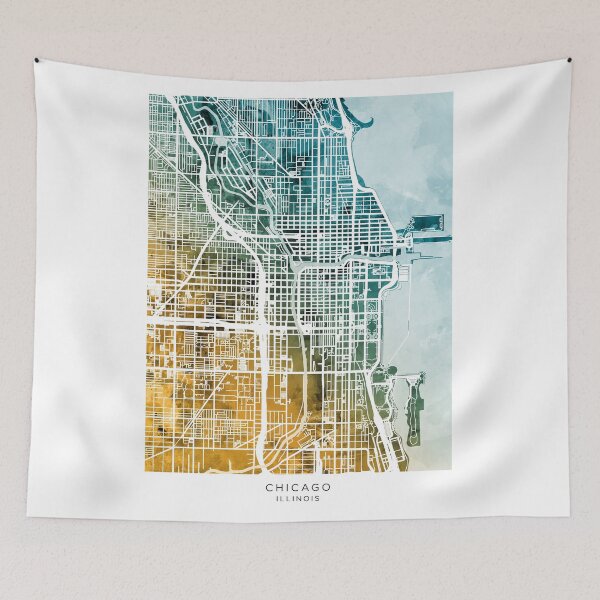 Item preview, Chicago City Street Map designed and sold by ArtPrints.