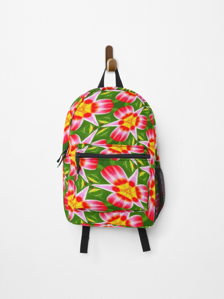 Thumbnail 1 of 3, Backpack, Orange Lily Pattern designed and sold by Patternflower.