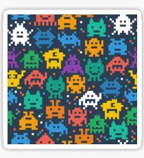 Retro video game monsters pattern Sticker