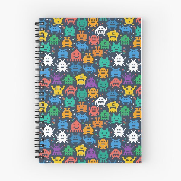 Item preview, Retro video game monsters pattern designed and sold by Casa-Negra.