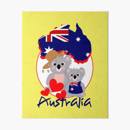 Love Australia Koala Bears Super Cute Design Art Board Print