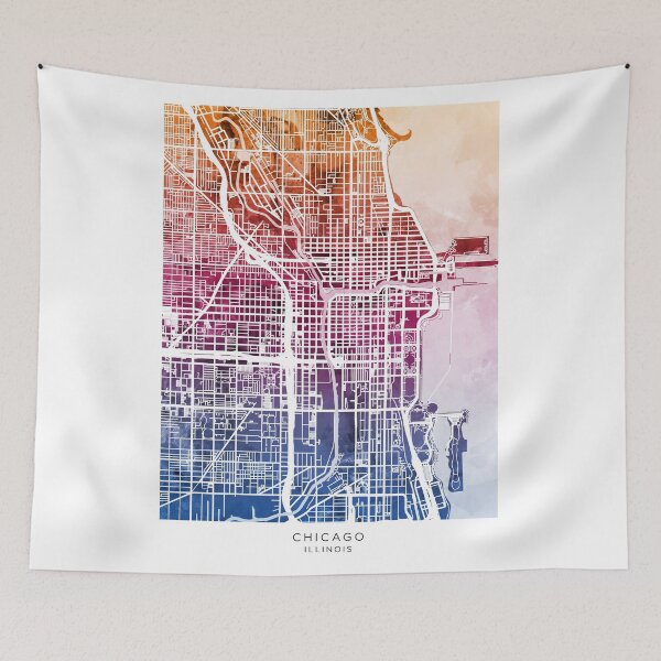 Item preview, Chicago City Street Map designed and sold by ArtPrints.