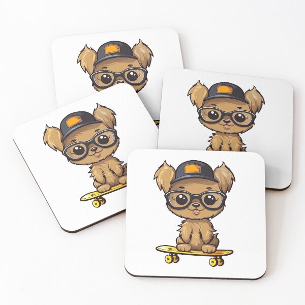Item preview, Yorki Poo Yellow Skateboard Sticker designed and sold by lavroshh.