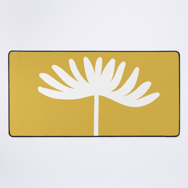 Item preview, Tall Flower Minimalist Floral in White and Mustard Yellow designed and sold by kierkegaard.