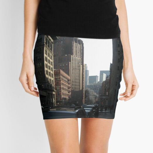 New York, Street, Buildings, Cars, Windows, Sun Light Mini Skirt