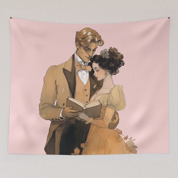 Item preview, Reading Couple Romantic Book Literary  designed and sold by She was a  Dreamer....