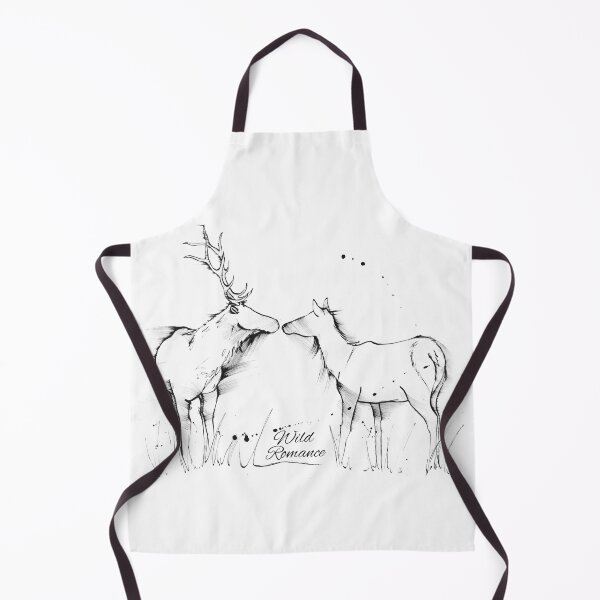 Item preview, Wild Romance, drawing of 2 deer in black and white designed and sold by Running Duck Studio.