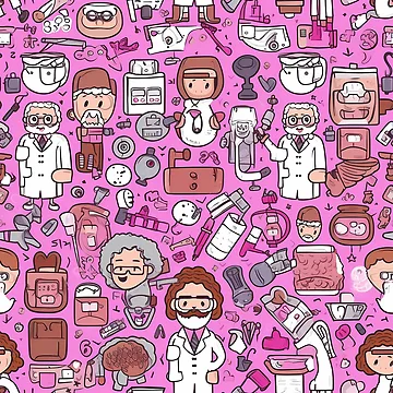Artwork thumbnail, Pink Medical Material Pattern by SweetMagicDream