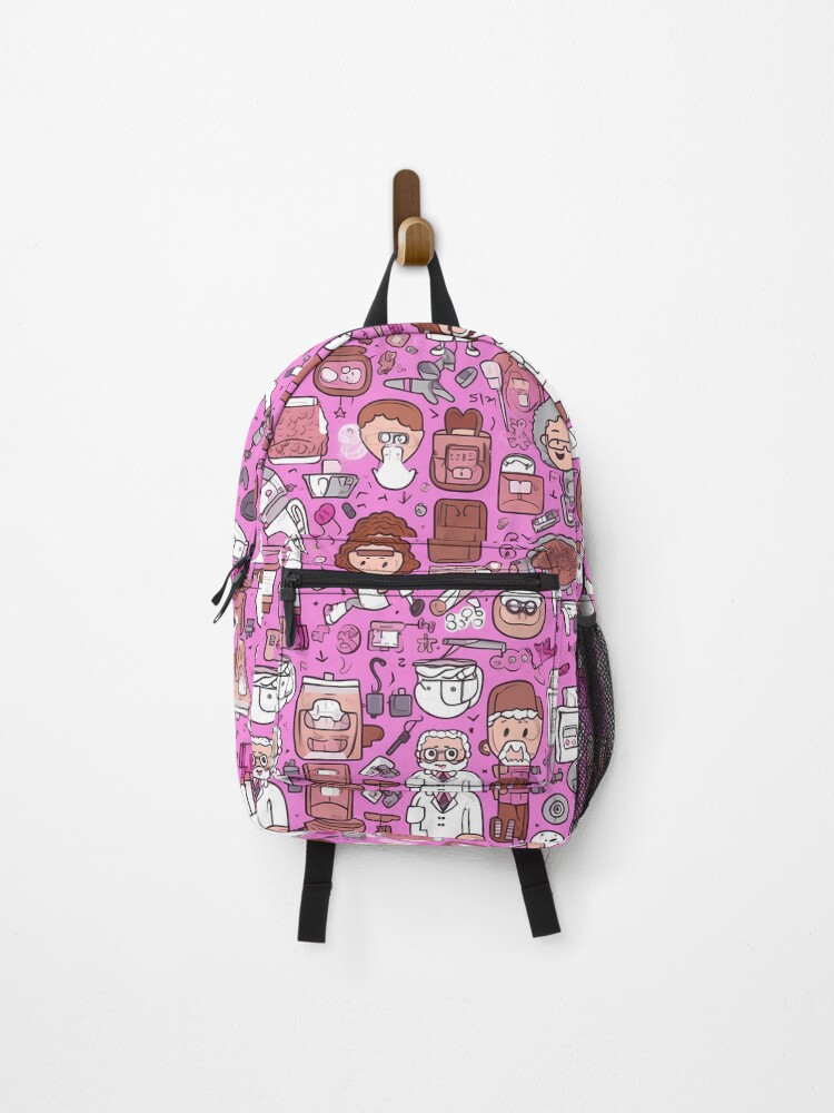 Thumbnail 1 of 3, Backpack, Pink Medical Material Pattern designed and sold by SweetMagicDream.