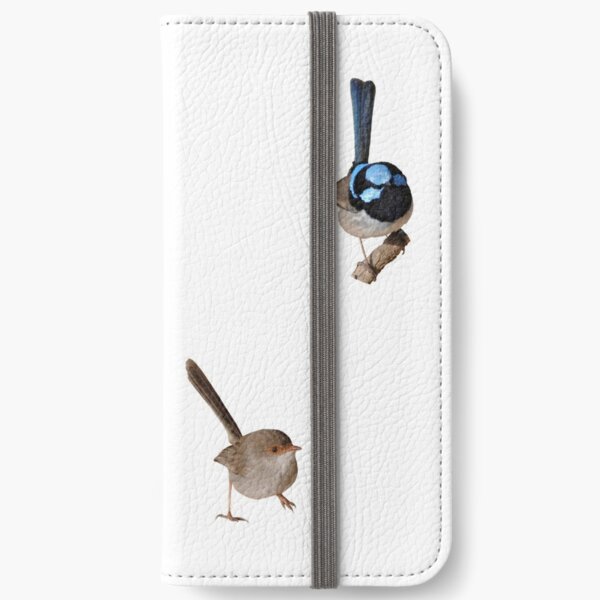 Superb Fairy-wrens male and female 2 iPhone Wallet