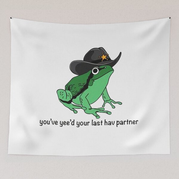 Item preview, Cowboy Frog Meme designed and sold by benedikfrost.