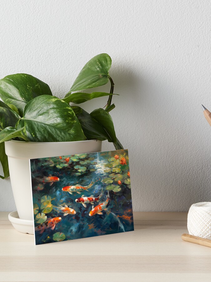 The Koi Pond Art Board Print for Sale by FantasySkyArt