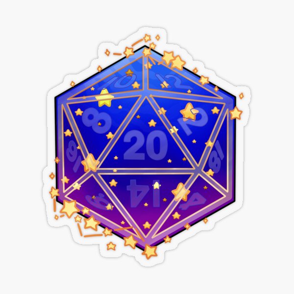 D20 simple design Transparent Sticker