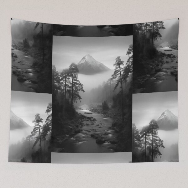 Item preview, Volcano, Mountains, Trees, Fog, Indonesia, Nature, Landscape designed and sold by Brewyart Creative Design.