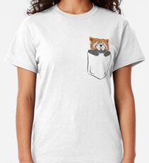 Red Panda Pocket Shirt Design Classic T-Shirt
