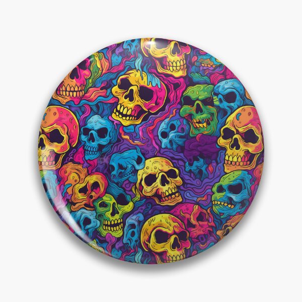 Item preview, Psychedelic skulls in pattern designed and sold by Arti_choke.