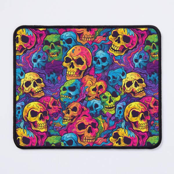 Item preview, Psychedelic skulls in pattern designed and sold by Arti_choke.