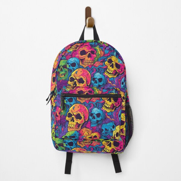 Item preview, Psychedelic skulls in pattern designed and sold by Arti_choke.