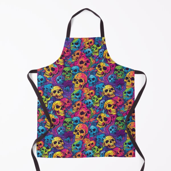 Item preview, Psychedelic skulls in pattern designed and sold by Arti_choke.
