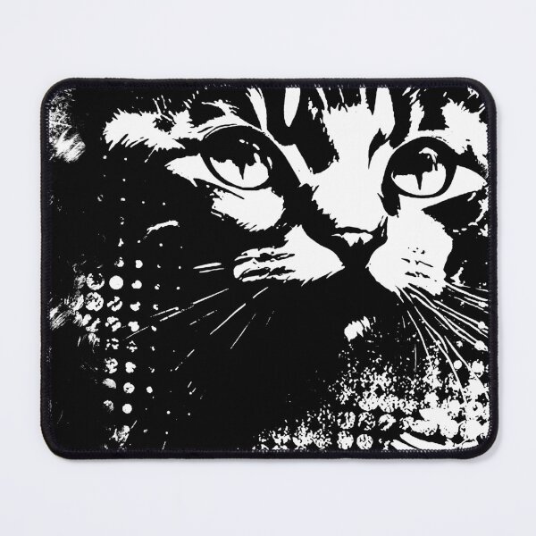 Item preview, Inked halftone grungy cat designed and sold by VonKalt.